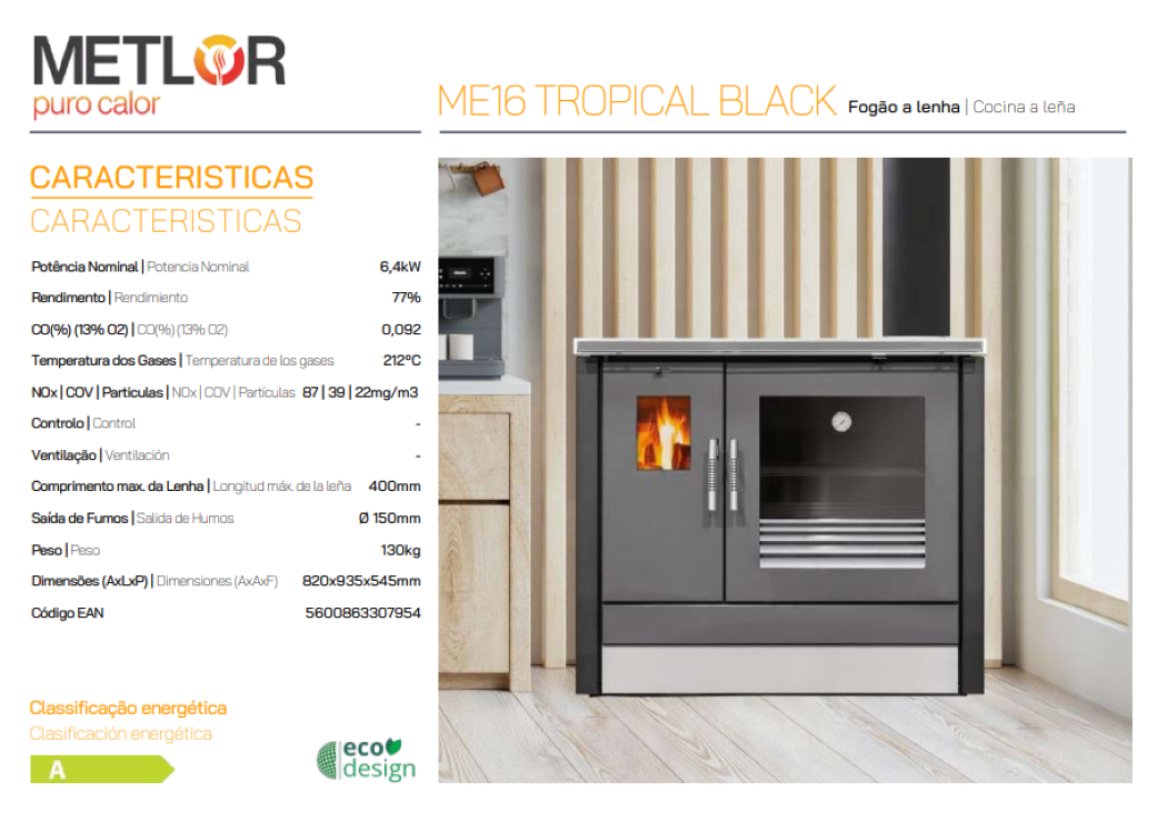 Cocina Tradicional De Leña Modelo Me16 Tropical Black_2