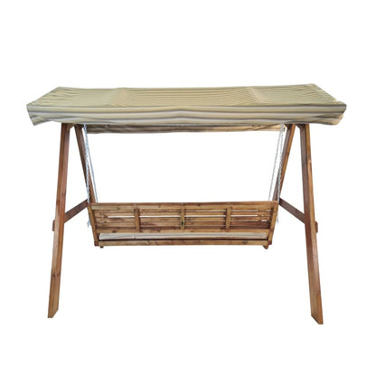 Balancin De Jardin Masgames Elna Xl Con Techo De Lona Sin Cojin En El Banco.