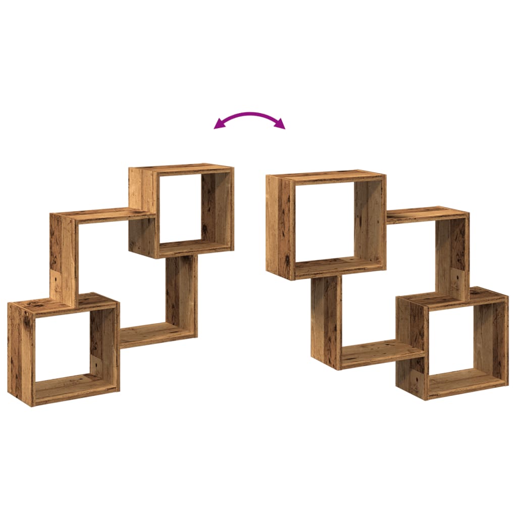 Mueble De Pared Madera Ingeniería Madera Envejecida 78x18x71 Cm / Vetonek_0