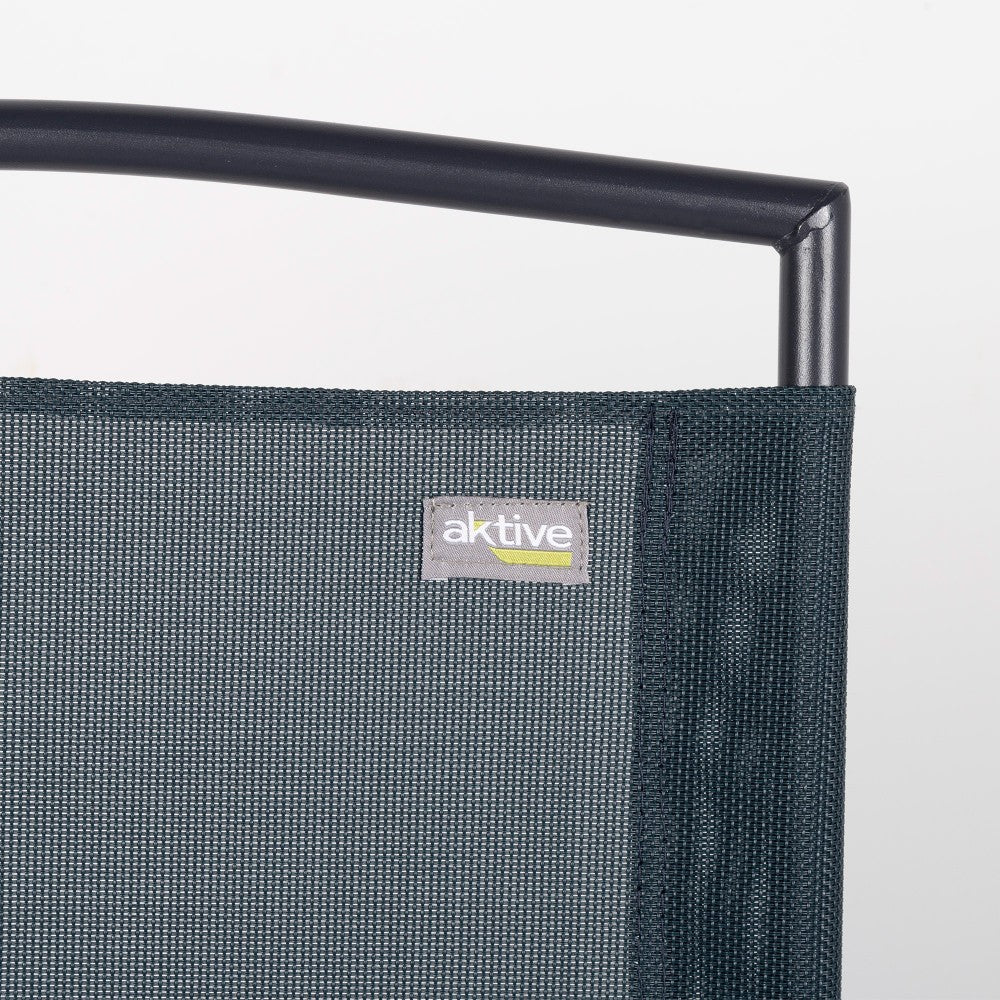 Silla Plegable Jardín Tejido Reforzado Antracita C/reposabrazos Aktive_4