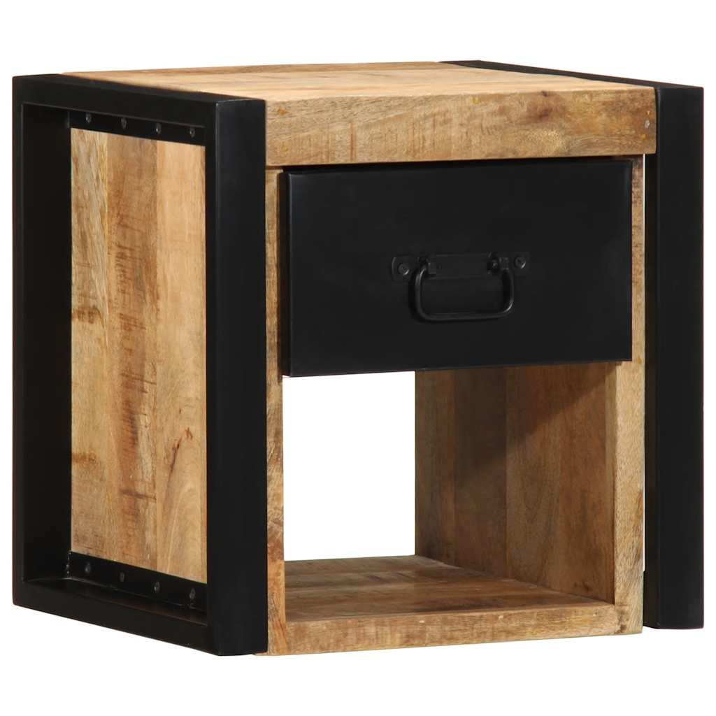 Mesita De Noche Madera Maciza De Mango 40x35x40 Cm_2