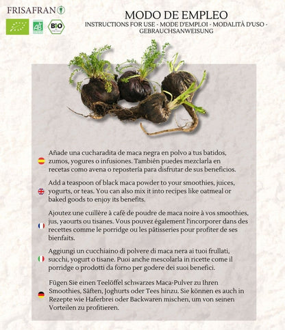 Maca Negra En Polvo Ecológica | Calidad | Frisafran