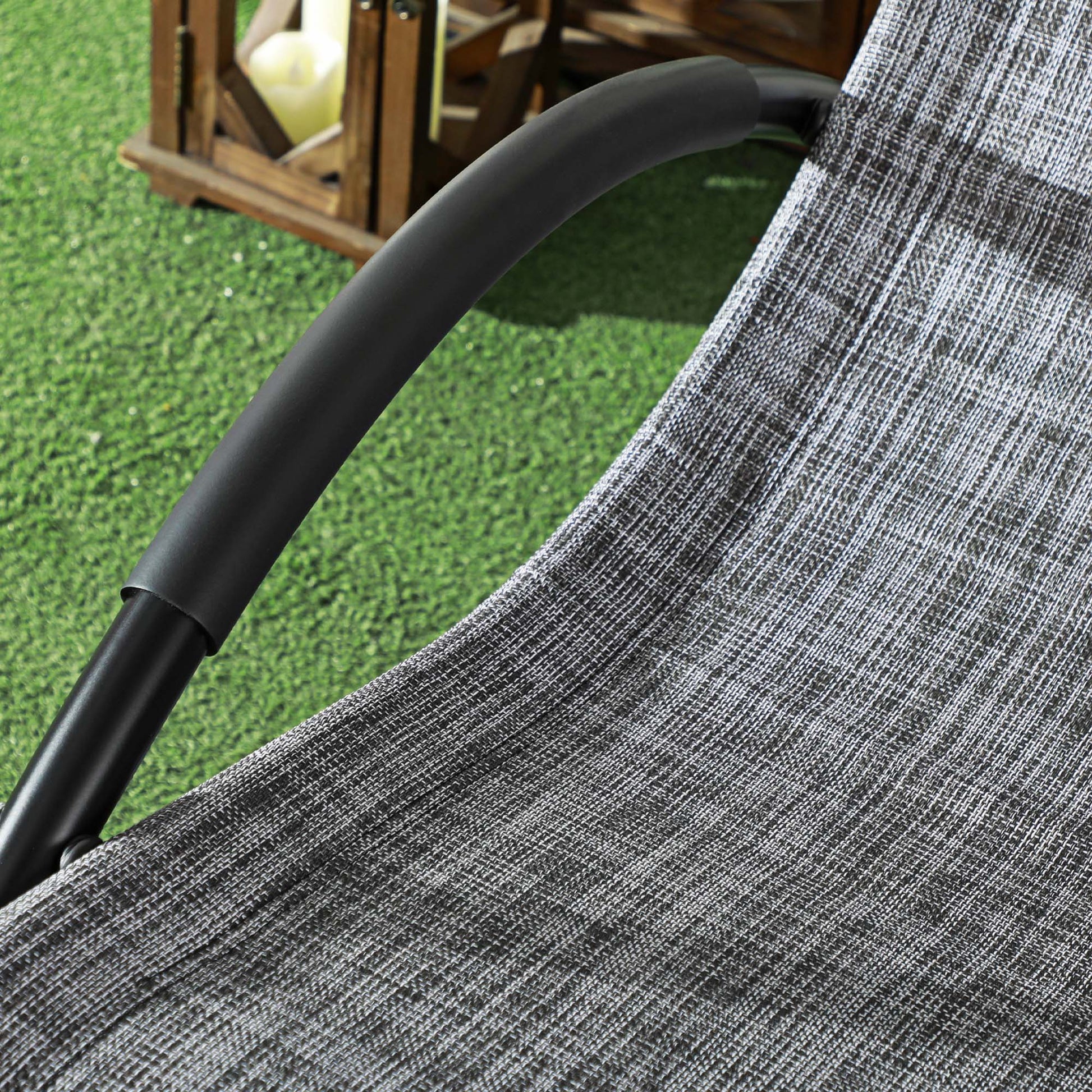 Outsunny Mecedora De Exterior Con Reposacabezas Reposabrazos 155x61x88 Cm Gris_4