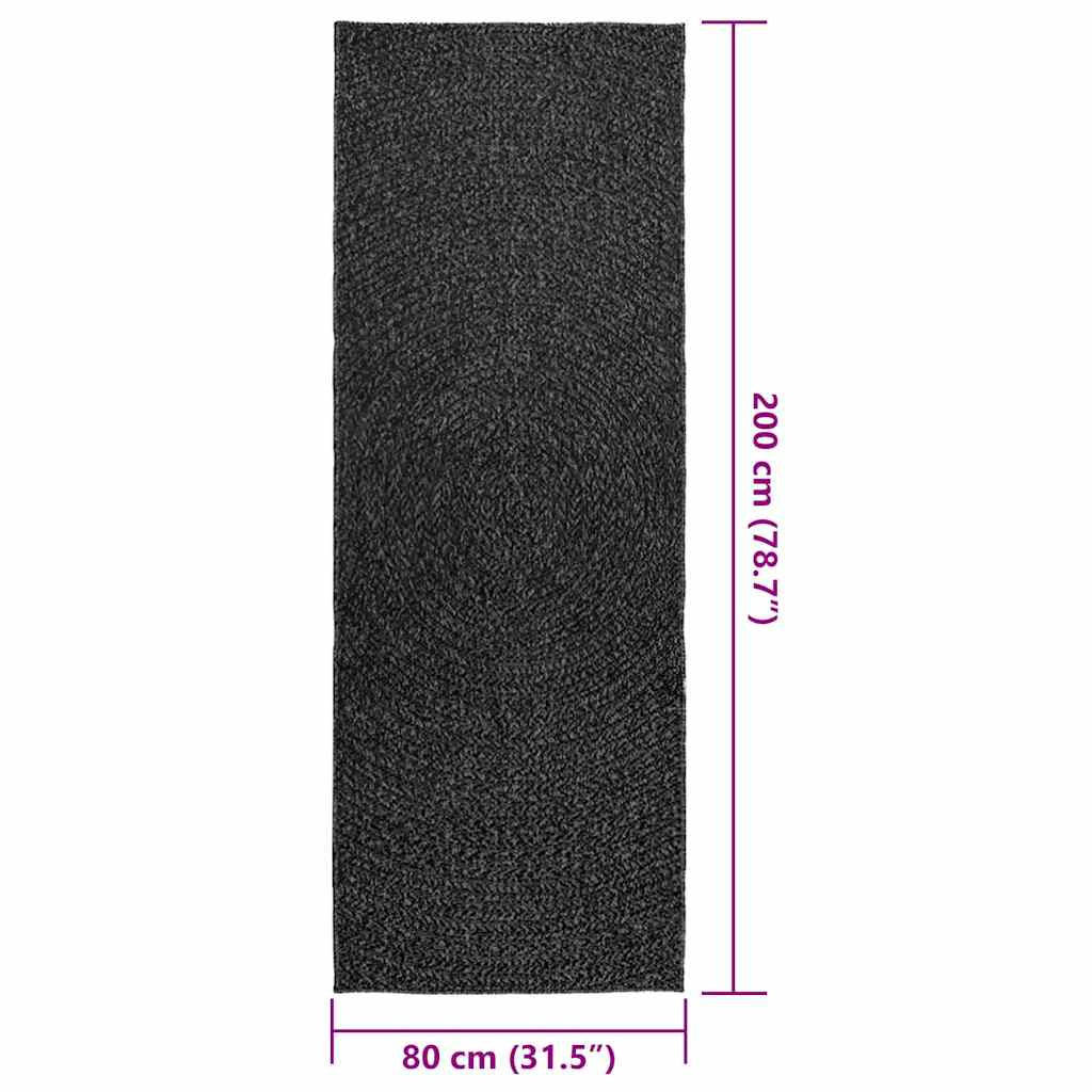 Vidaxl Alfombra Zizur Apariencia Yute Interior Exterior Antracita_2