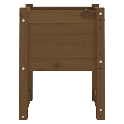 Jardinera 2 Uds Madera Maciza De Pino Marrón Miel 40x40x52,5 Cm_4
