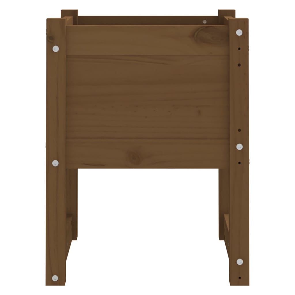 Jardinera Madera Maciza De Pino Marrón Miel 40x40x52,5 Cm_3