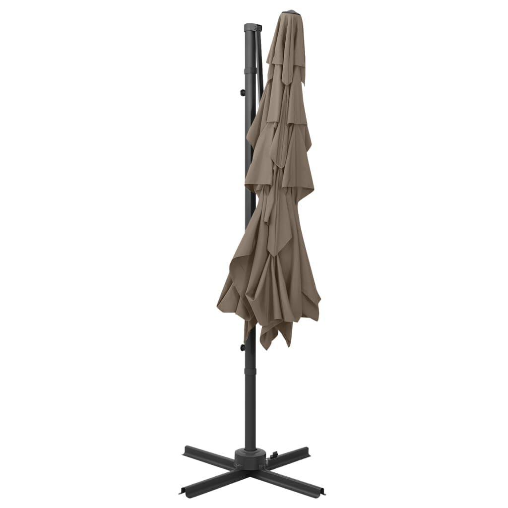 Vidaxl Sombrilla De Jardín 4 Niveles Palo De Aluminio Taupe 250x250 Cm_3