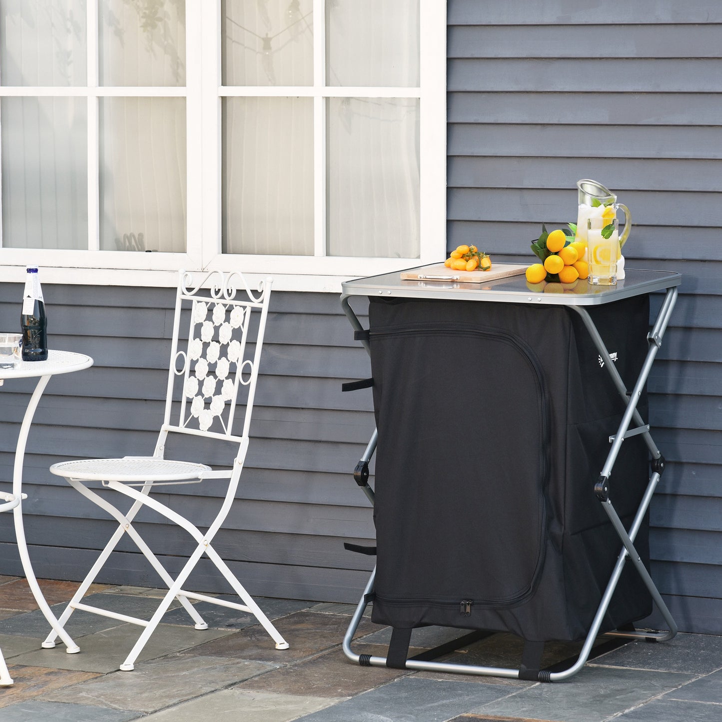 Outsunny Armario Cocina De Camping Plegable Con 3 Estantes Bolsa De Transporte_1