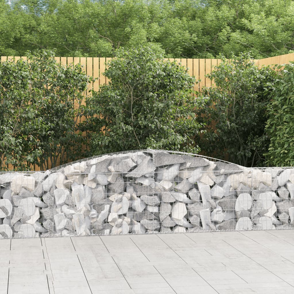 Cestas De Gaviones 3 Uds Forma De Arco Hierro 400x30x60/80 Cm_1