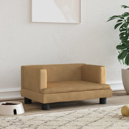 Cama Para Perros De Terciopelo Marrón 60x40x30 Cm / Vetonek_4