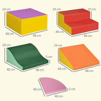 Homcom Juego De 6 Bloques De Espuma Para Niños De 12-36 Meses 150x100x24 Cm_2