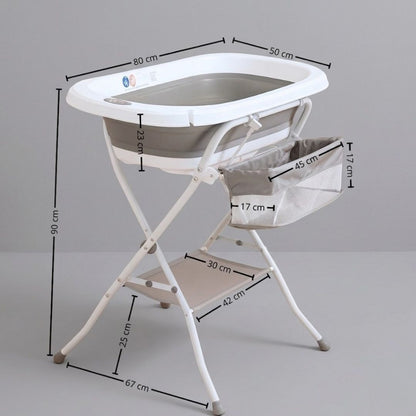 Bathby | Bañera Plegable De Bebé Con Soporte Antideslizante, Tubo De Desagüe, Cesta Y Organizador | Segura Y Ligera_5