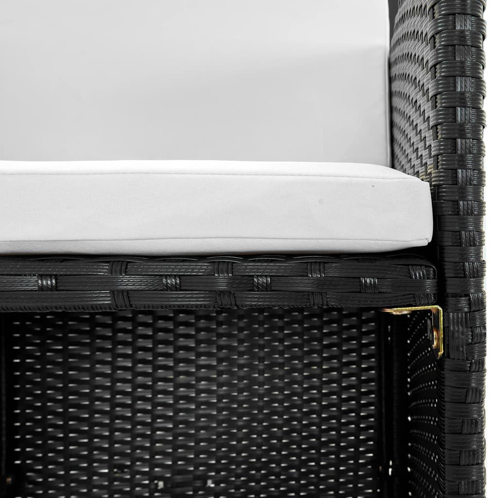 Vidaxl Set Comedor De Jardín 11 Piezas Y Cojines Ratán Sintético Negro_3