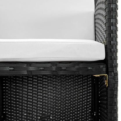 Vidaxl Set Comedor De Jardín 11 Piezas Y Cojines Ratán Sintético Negro_3