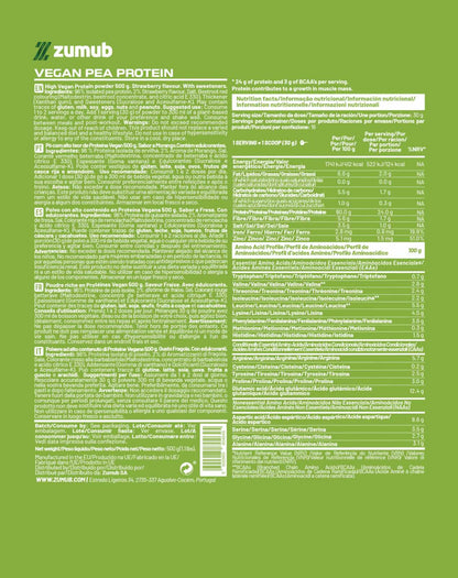 Zumub Vegan Protein (pea Protein) 500g - Fresa_1