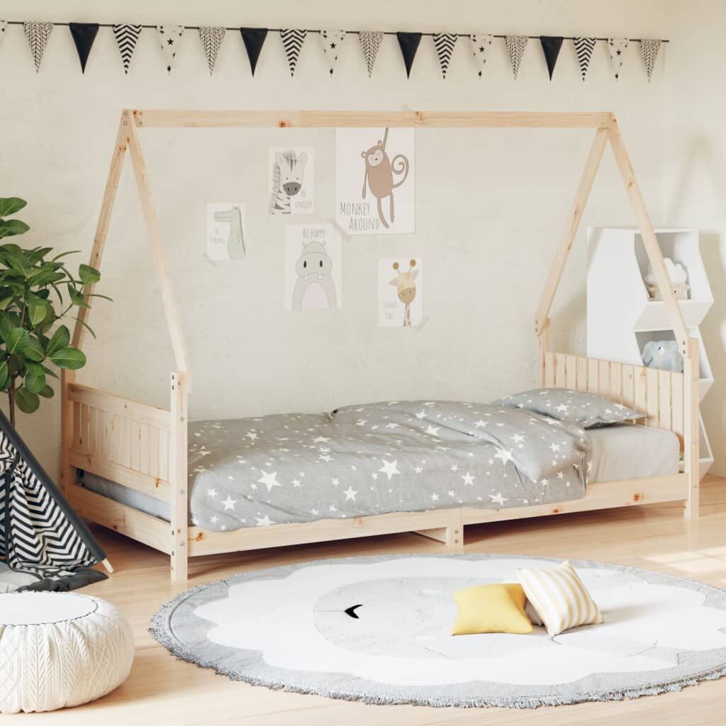 Vidaxl Estructura De Cama Para Niños Madera Maciza De Pino 90x200 Cm_1
