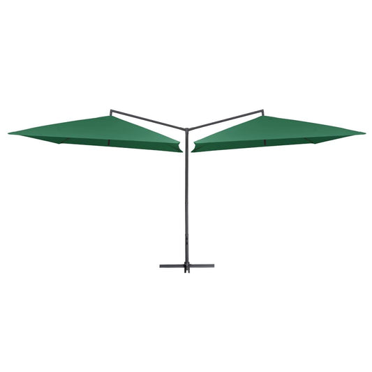 Vidaxl Sombrilla Doble De Jardín Palo De Acero Verde 250x250 Cm_0