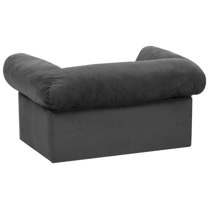 Vidaxl Sofá Para Perros Con Cajón Felpa Gris Oscuro 75x50x38 Cm_5