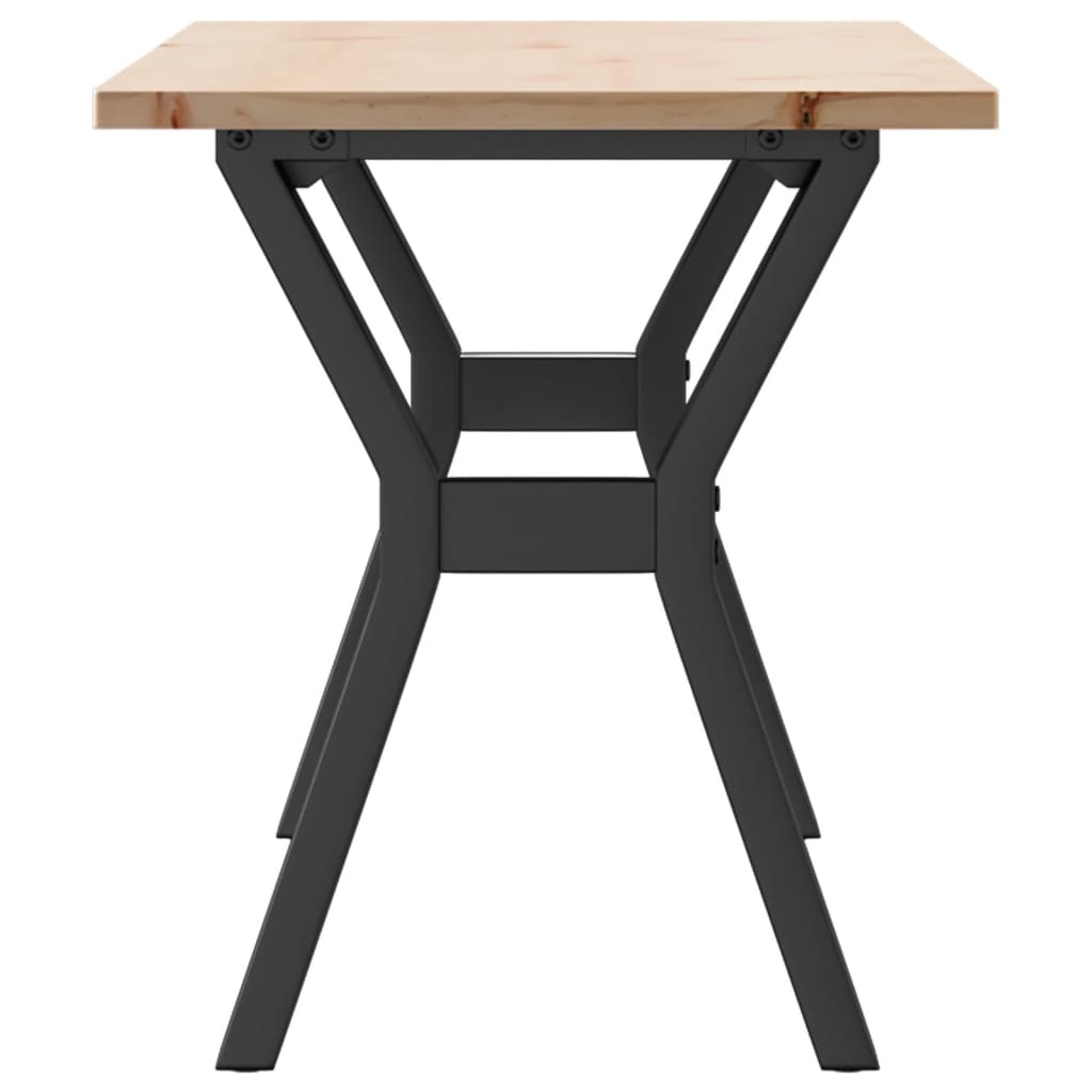 Mesa De Centro Marco Y Madera Maciza Pino Y Acero 110x40x45 Cm_3
