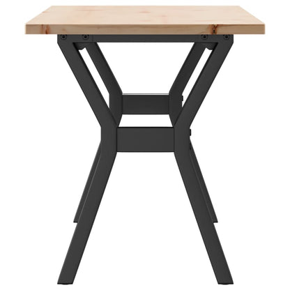 Mesa De Centro Marco Y Madera Maciza Pino Y Acero 110x40x45 Cm_3