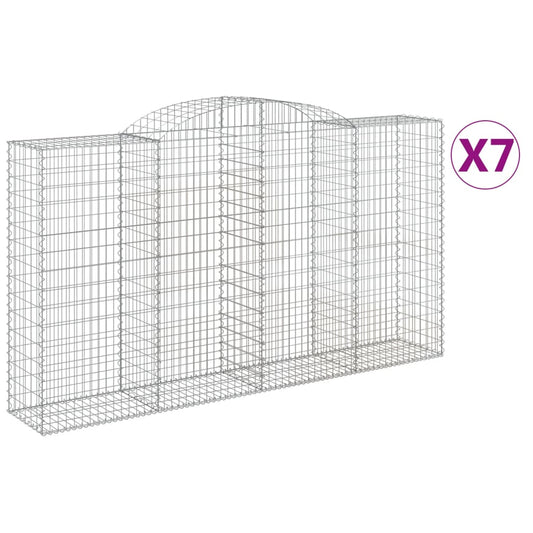 Cestas De Gaviones 7 Uds Forma De Arco Hierro 300x50x160/180 Cm_0
