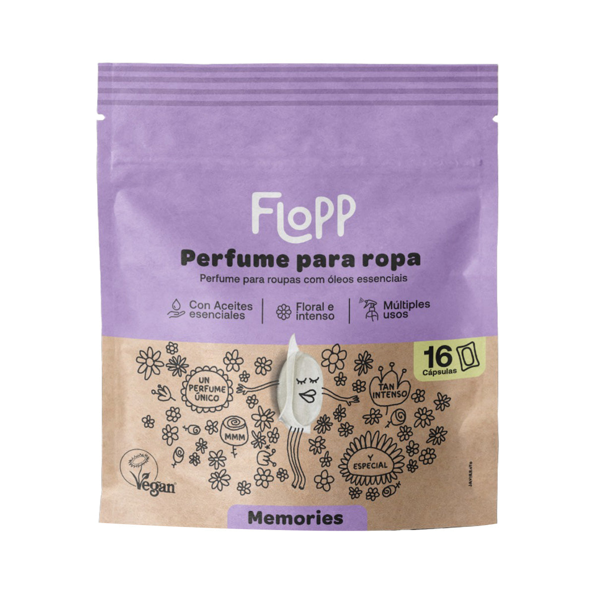 Perfumador Ropa Perfumador Ropa Memories Flopp Eco 16 cápsulas en Planeta Huerto