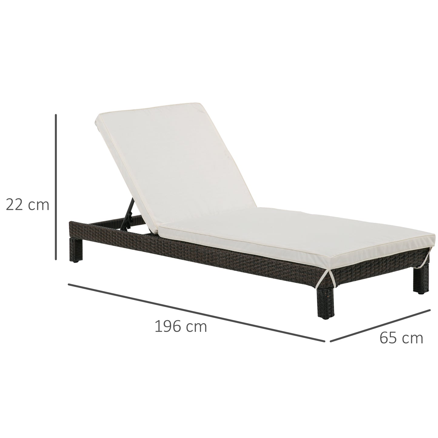 Outsunny Set De 2 Tumbonas De Ratán Chaise Longue Con Cojín Para Exterior Jardín_2