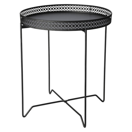 Well Home Mesa Redonda En Metal Color Negro Ø40cm_0