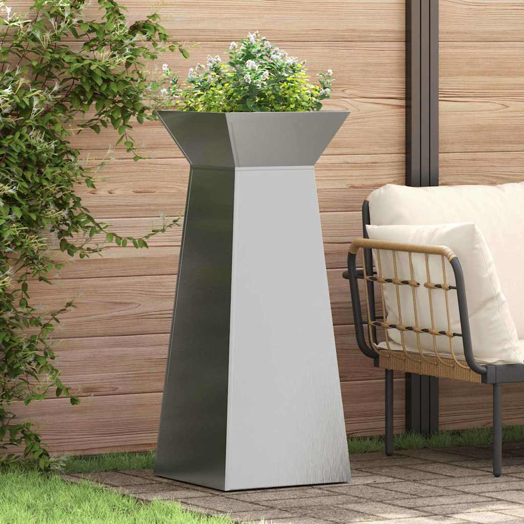 Maceta Pilar 2 Pcs Plateado 40 X 40 X 100 Cm_1