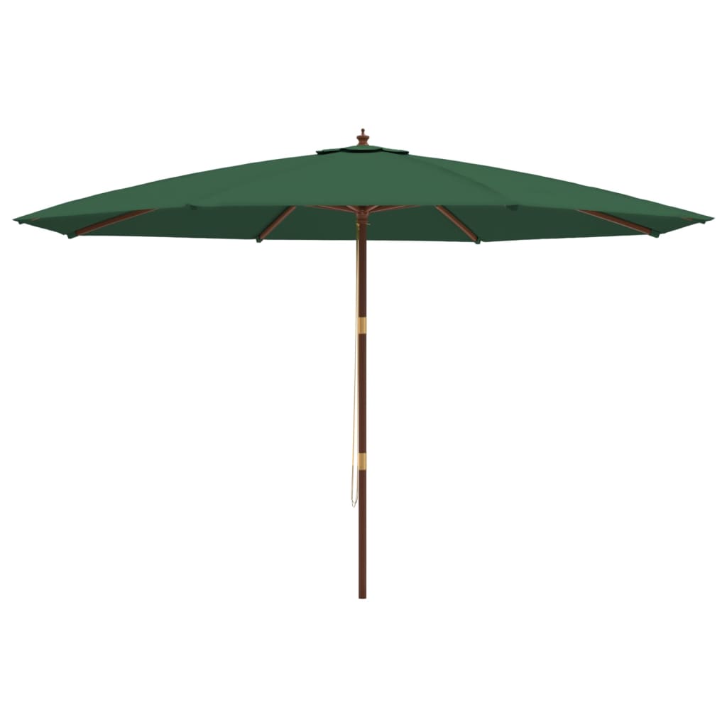 Sombrilla De Jardín Con Poste De Madera Verde 400x273 Cm_2