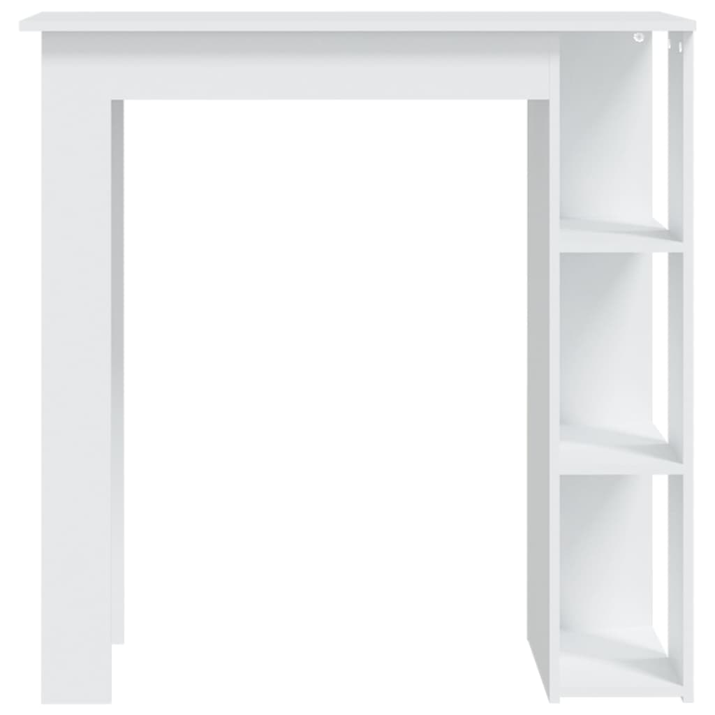 Mesa Bar Con Estante Madera Contrachapada Blanco 102x50x103,5cm_1