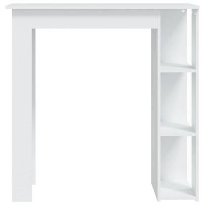 Mesa Bar Con Estante Madera Contrachapada Blanco 102x50x103,5cm_1