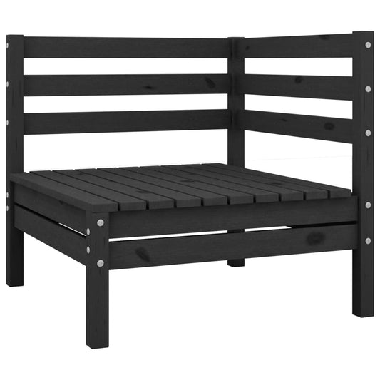Juego De Muebles De Jardín 6 Piezas Negro Madera Maciza De Pino / Vetonek_0