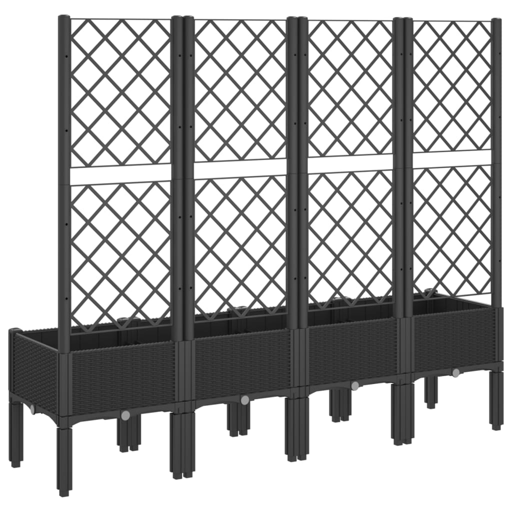 Jardinera Con Enrejado Pp Negro 160x40x142 Cm_4