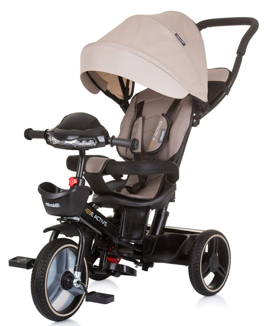 Triciclo Con Capota Y Mango Parental Be Active Macadamia_0