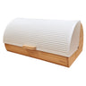Panera Para Guardar Pan De Mesa Madera Bambú, Tapa Deslizante Bread Box Almacenamiento Bollería, Briebe, Bb1162, Blanco