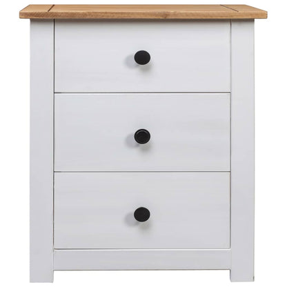 Mesita De Noche Madera Maciza Pino Panamá Blanco 46x40x57 Cm_1