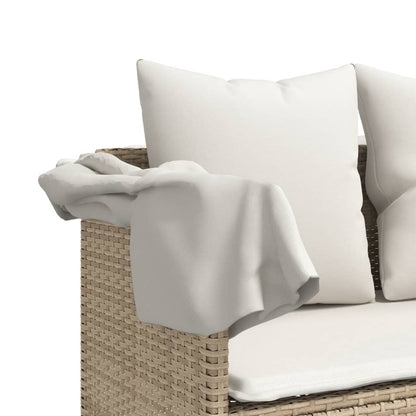Tumbona Con Cojines Ratán Sintético Beige / Vetonek_2