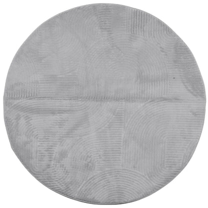 Vidaxl Alfombra De Pelo Corto Look Escandinavo Iza Gris Ø 80 Cm_0