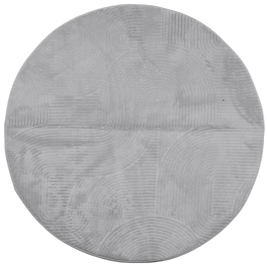 Vidaxl Alfombra De Pelo Corto Look Escandinavo Iza Gris Ø 80 Cm_0