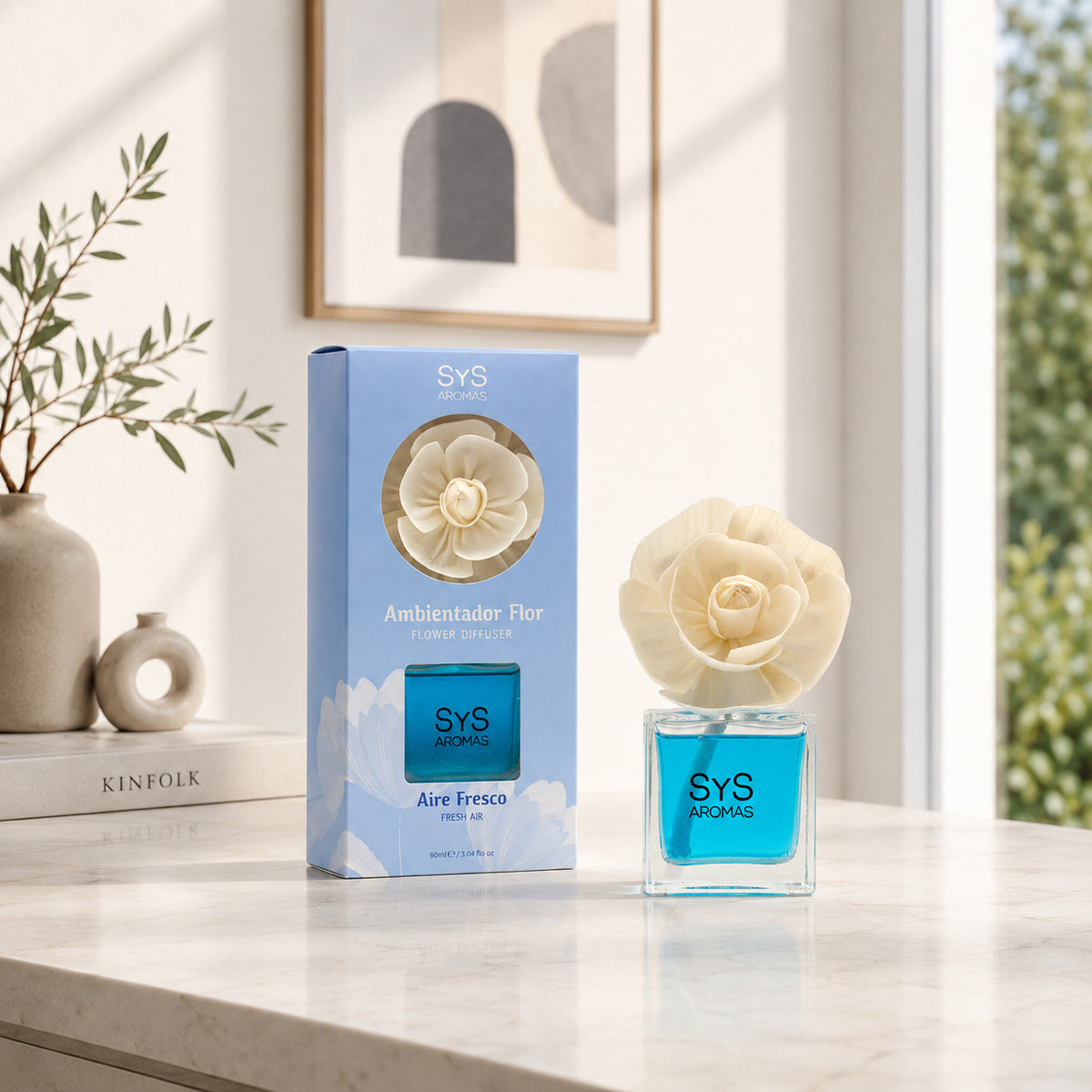 Ambientador Difusor Flor Aire Fresco SYS Aromas 90 ml | Aroma Fresco y Mediterráneo | Decorativo_2