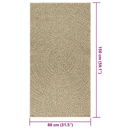 Vidaxl Alfombra Zizur Apariencia Yute Interior Exterior Beige 80x150cm_2