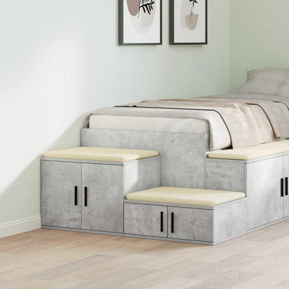 Armario De Almacenamiento 2 Pcs Gris Concreto 118 X 41 X 40 Cm_1
