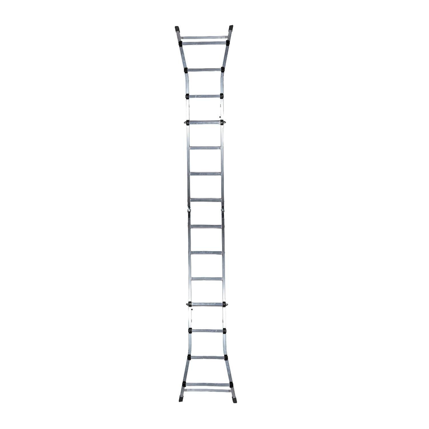 Escalera Telescópica Aluminio  6+6 Peldaños Perfil 67 Mm._2