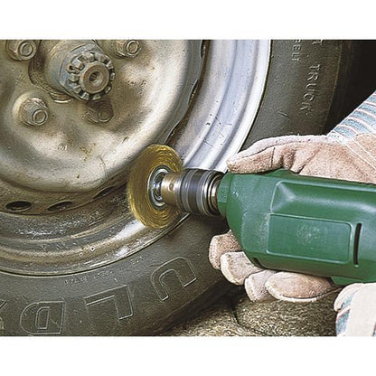 Cepillo de latón disco para taladros vástago hexagonal 1/ 4" (6,35 mm) Wolfcraft