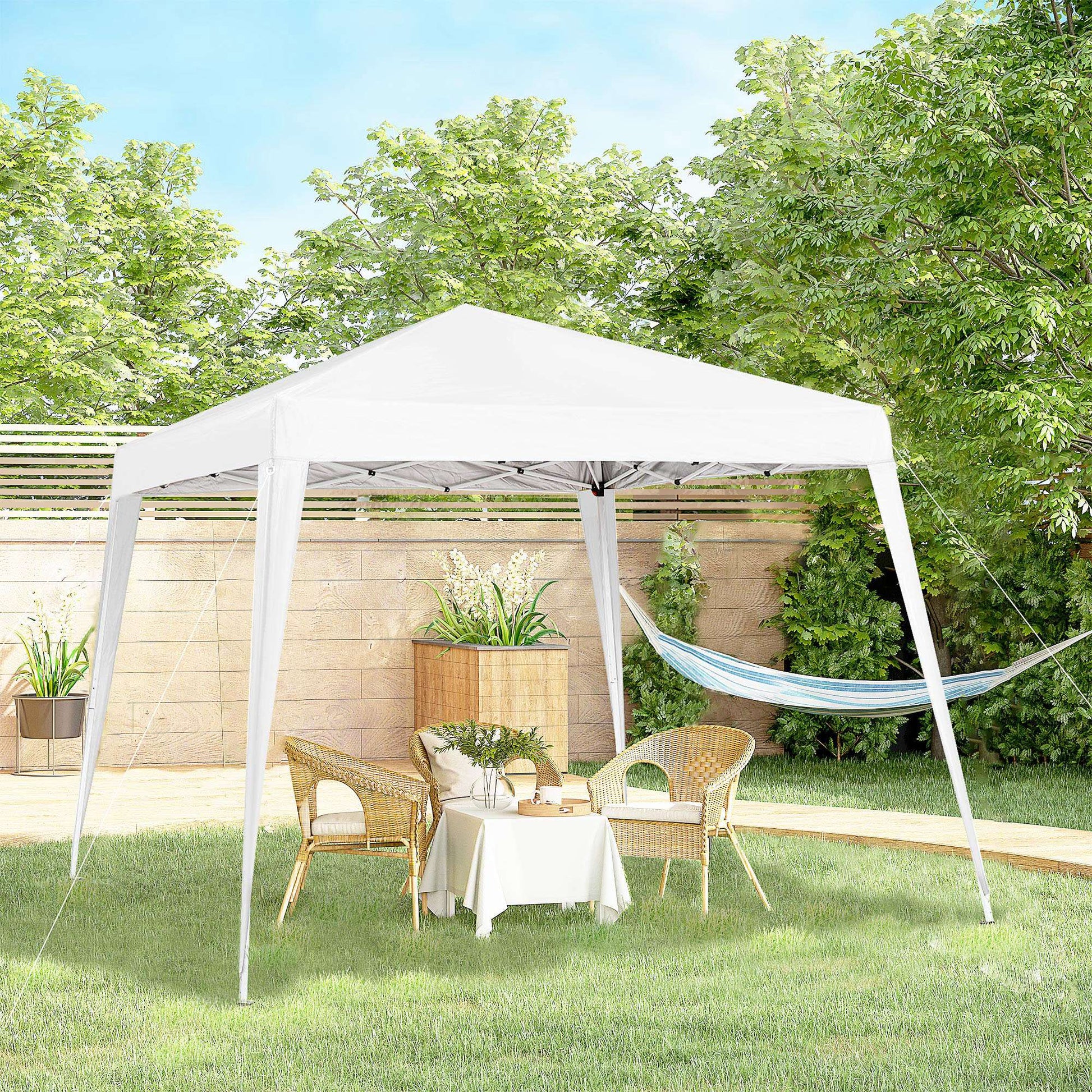 Outsunny Carpa Plegable 2,4x2,4 M De Jardín Diseño Pop Up De Acero Y Tela_1