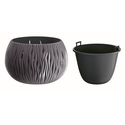 Prosperplast Bowl Sandy De Plástico Con Depósito En Color Antracita, 21,8 (alto) X 37 (ancho) X 37 (profundo) Cms_1