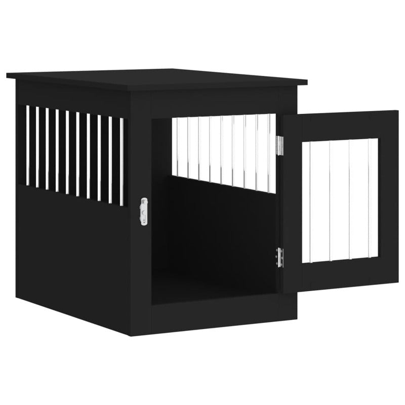 Jaula Para Perros Estilo Mueble Negro 55x75x65 Cm De Madera_5