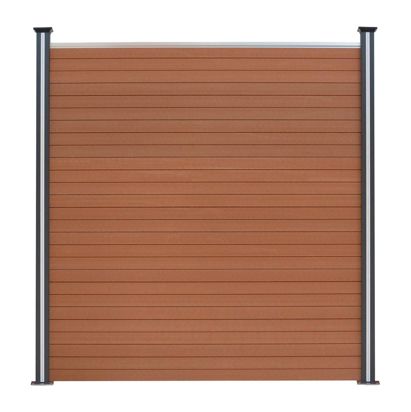 Vallas Para Exteriores De Wpc Y Aluminio - 5x Paneles + 6x Postes | Marrón_2