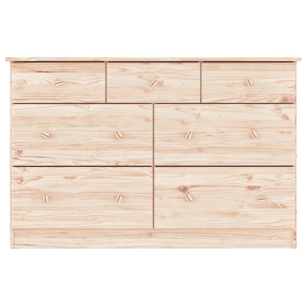 Cómoda Cajonera Alta Madera Maciza Pino 112x35x73 Cm_3
